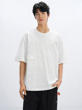 Men's Solid Panelled T-Shirt with Mini Badge